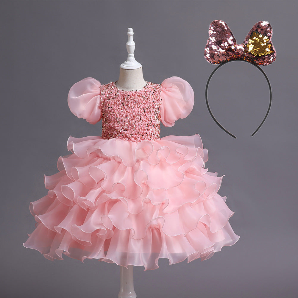 Robe de soirée princesse d'anniversaire tutu pour enfants