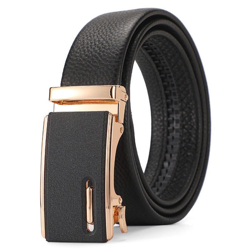 Men's Genuine Leather Automatic Pure Leather Belt - Authentic Confidence