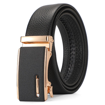 Men's Genuine Leather Automatic Pure Leather Belt - Authentic Confidence