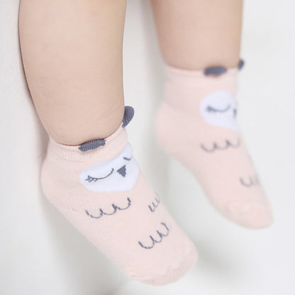 Spring And Autumn New Asymmetric Cartoon Children's Socks Cotton Baby Floor Socks Non-slip Baby Socks