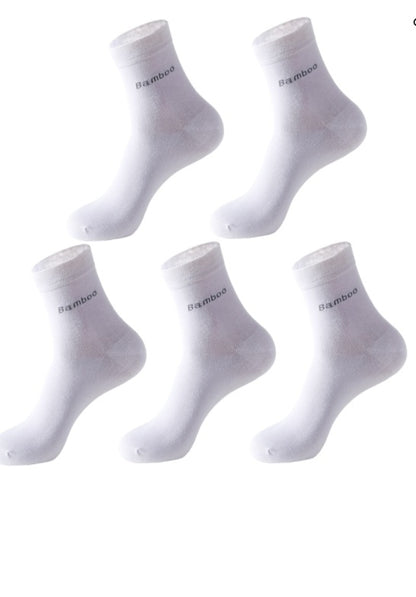 Chaussettes chaussettes de couleur unie chaussettes mi-tube en fibre de bambou pour hommes