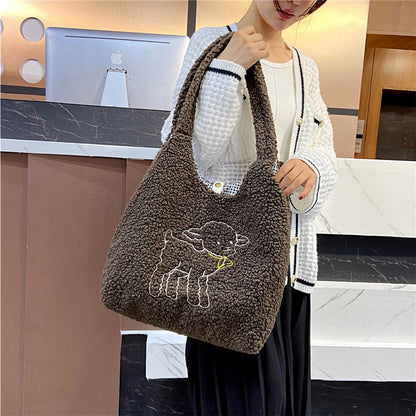 Lamb Bags Winter Shoulder Bag For Women Shopping Hnadbags