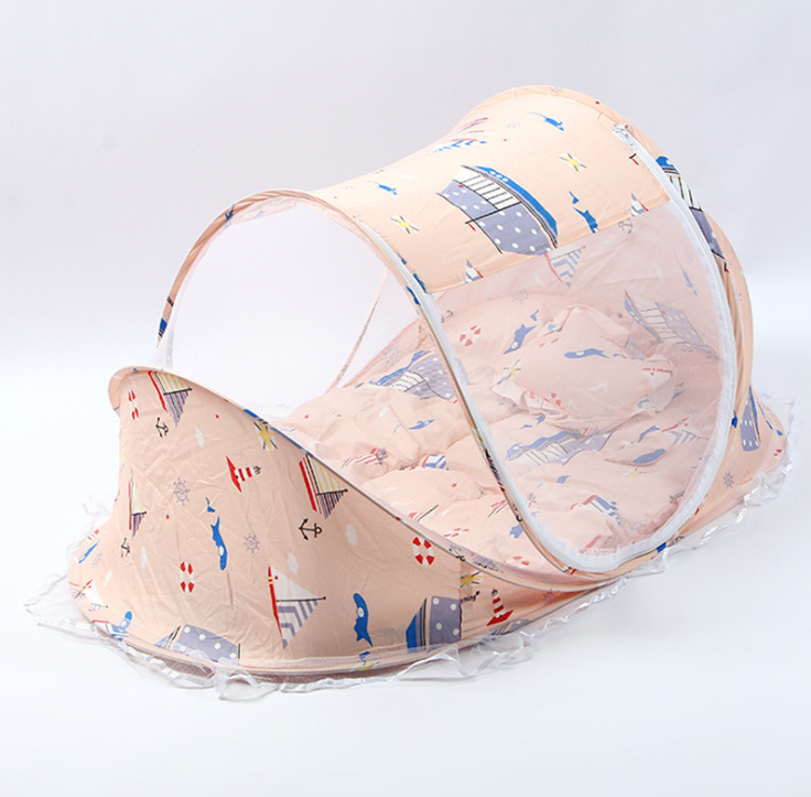 Filet de lit pliable pour bébé avec filet d'oreiller, ensemble de 2 pièces