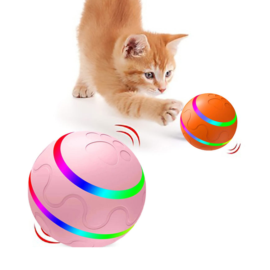 Pet New Cat Wicked Ball Toy Intelligent Ball USB Cat Toys Självroterande boll Automatisk rotationsboll