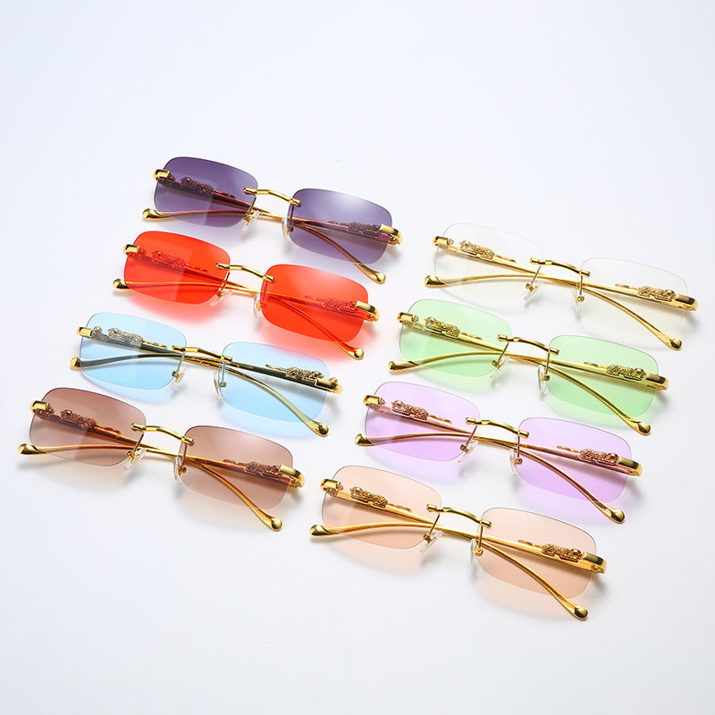 Retro Leopard Head Metal Sunglasses Cross-border Glasses