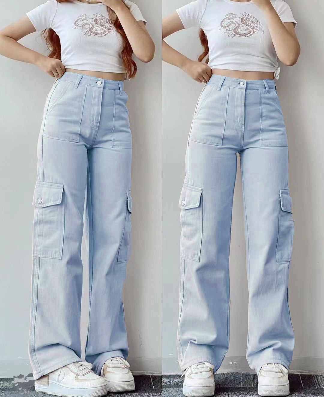 All-matching Casual Pants Three-dimensional Pocket Nipped Waist Trousers