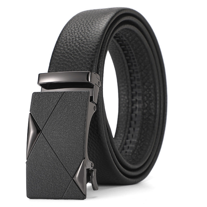 Men's Genuine Leather Automatic Pure Leather Belt - Authentic Confidence
