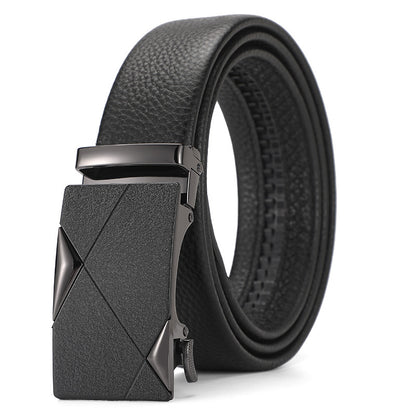 Men's Genuine Leather Automatic Pure Leather Belt - Authentic Confidence