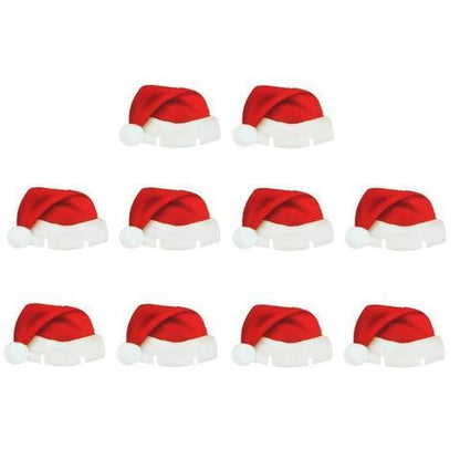 10Pcs / Lot papper Röd Jul hatt Vin Champagne Tipple Cup kort Jul Party Bord Inredning DIY dekorationer för hemmat