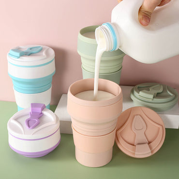 Tasse pliante avec couvercle, Gadgets de cuisine, tasse pliable avec couvercle, pour café, voyage en plein air, tasses portables pour boire de l'eau et du thé