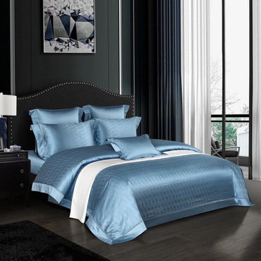 Europeisk jacquard-sängkläder i satin med fyra delar