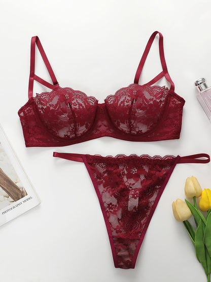 Sexy Lace, Breathable, Ultra-thin Women's Lingerie Lingerie Set