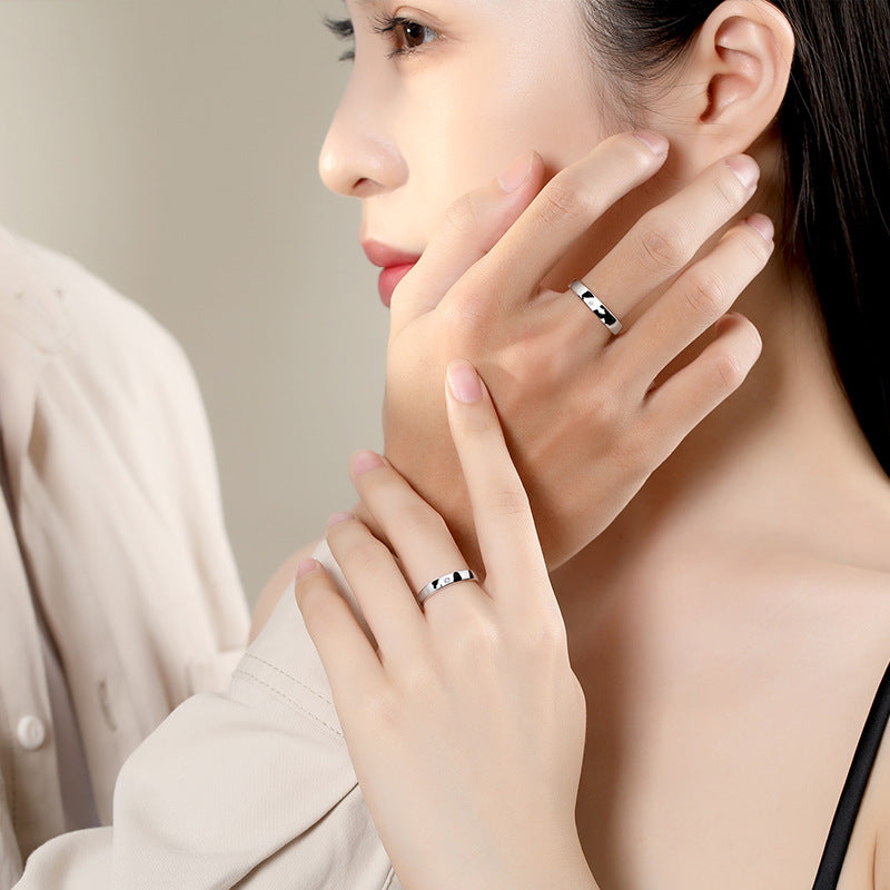 Couple Rings Sterling Silver Men And Women Open Mouth