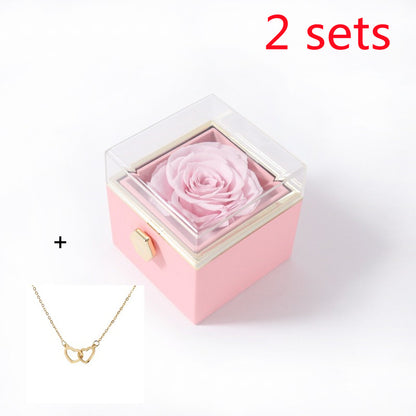 Stainless Steel Double Love Necklace Box Set