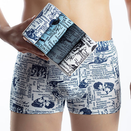 Herrboxershorts med medelhög midja, andningsbara ungdomsboxershorts