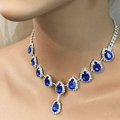 Collier en zircone bleue pour femme