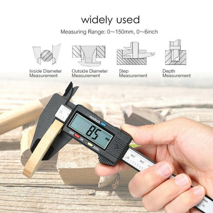 Carbin Fiber Elektronisk Digital Vernier Bromsok Mikrometer Guage LCD 6 150mm