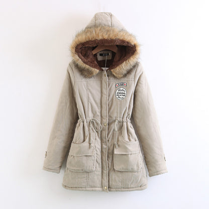 Thick Winter Jacket Women Large Size Long Section Hooded parka outerwear new fashion fur collar Slim padded cotton warm coat