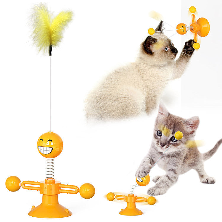 Cat Turntable Cat Windmill Toy Glödande Toy