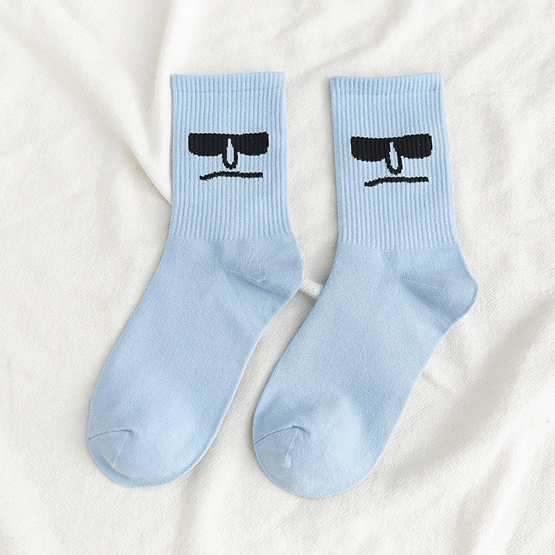 Funny expression jacquard socks