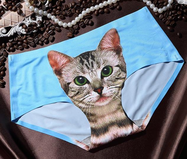 3D printing Women's Pussycat Panties Anti Emptied Cat Printing Underwear Women Panty Sexy Briefs Women Seamless Control Girls
