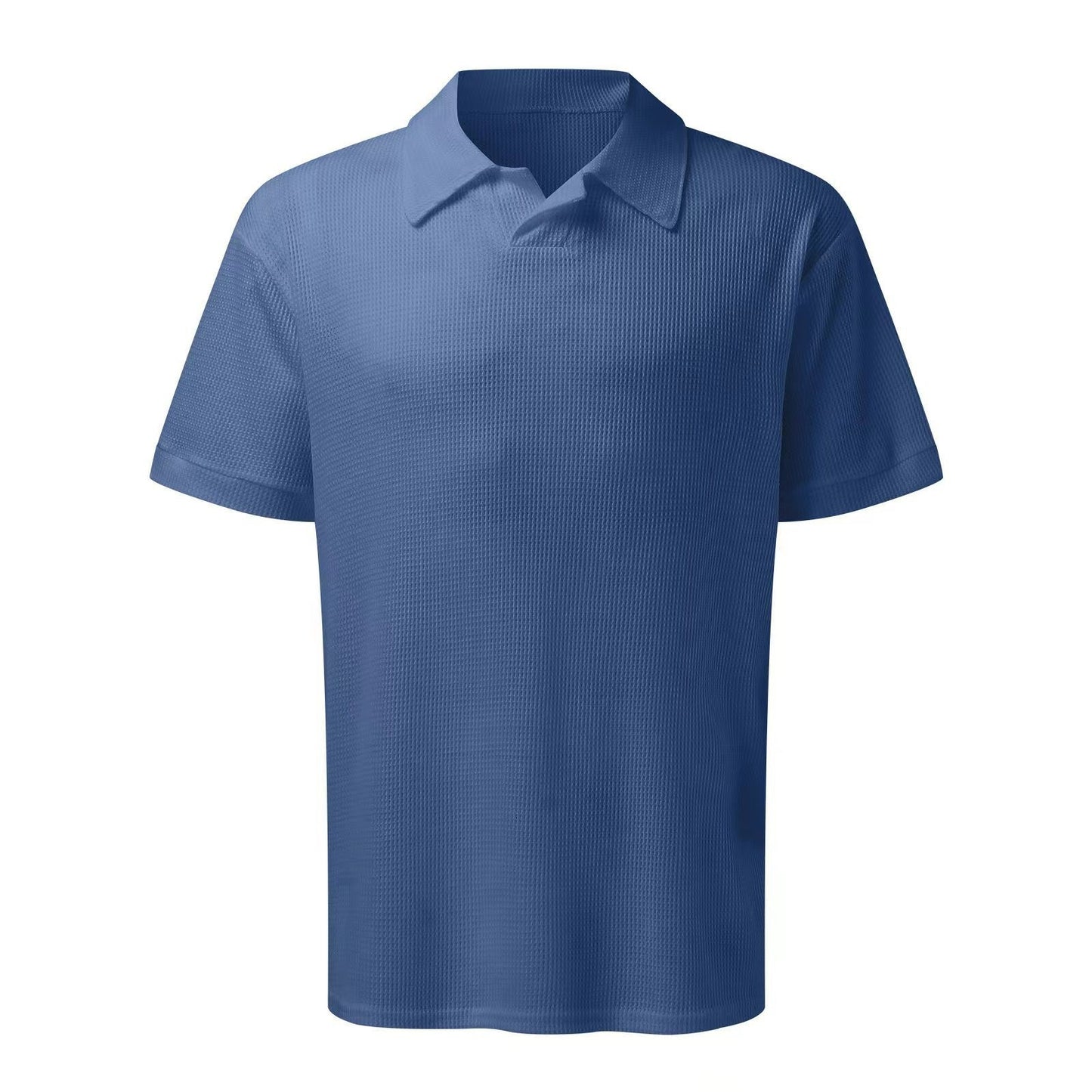 2 pièces ensemble hommes col en V Polo revers manches courtes hommes costume Style gaufré décontracté mode T-Shirt été