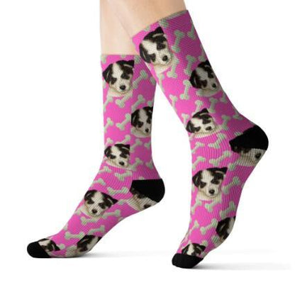 Personaliserad Custom Pet Head Print Socks för hundkat älskare