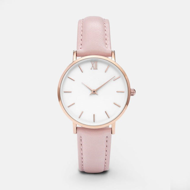 Montres à Quartz en cuir pour femmes, horloges à la mode