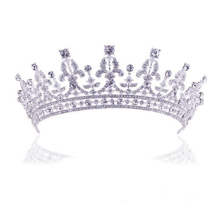 Nytt mode Barock Lyx Crystal AB Brudkrona Tiara Ljus Guld Tiara Tiara för kvinnor Brud Hår Bröllopstillbehör