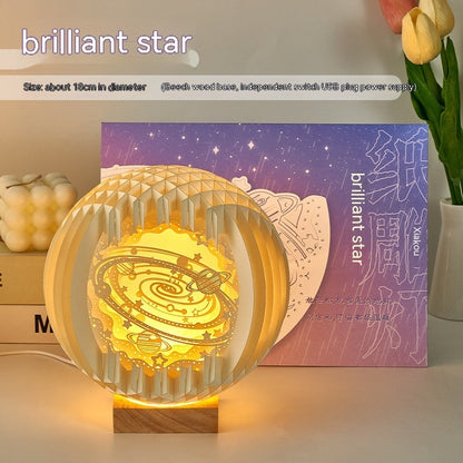 Paper Carving Creative Three-dimensional Small Night Lamp Creative Home Decor