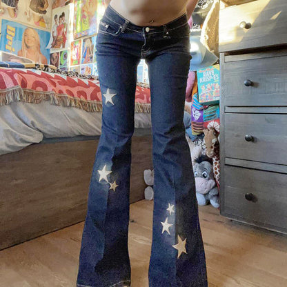 Blue Low Waist Commuter Pants Girl
