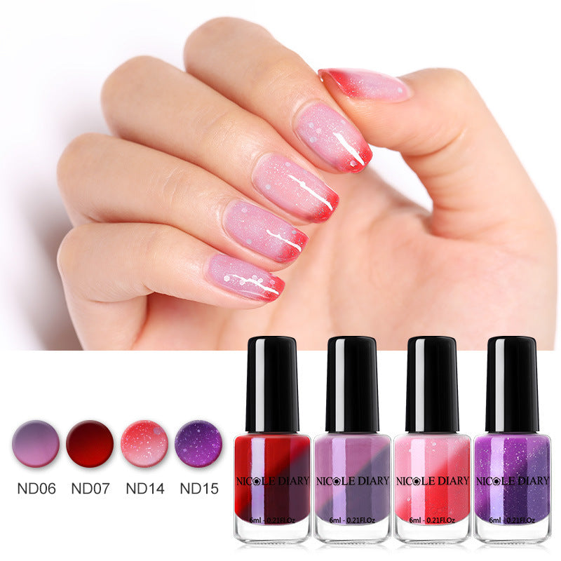 Temperature-change peelable nail polish