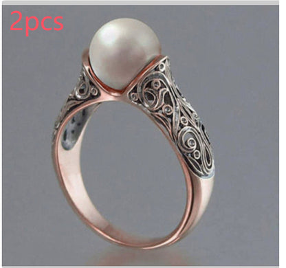 Inlaid artificial ABS pearl ring