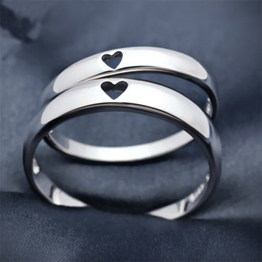 925 Silver Heart Hollow Rings For Men And Women Couples