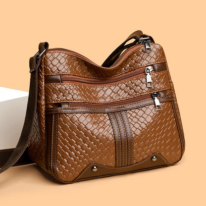 Multi-compartment Woven Single Shoulder Messenger Bag
