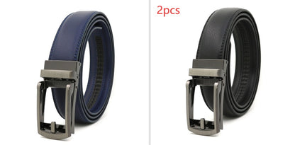 Men's Fake Needle Automatic Buckle Cowhide Belt - Detailed Sophistication