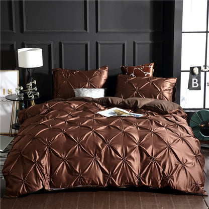 Three-piece Solid Color Bed Sheet Duvet Cover