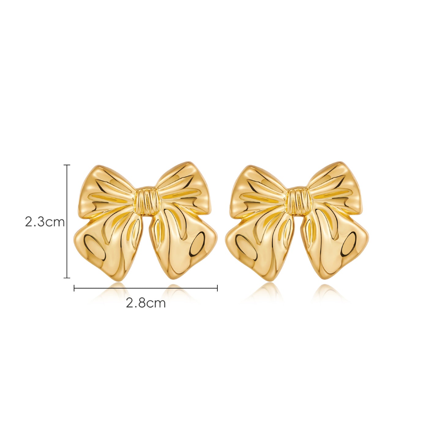 European And American Style Hot Bow Earrings Copper Plating 18K