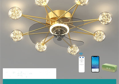 Nordic Ceiling Fan Lights Living Room Dining Room Full Of Stars