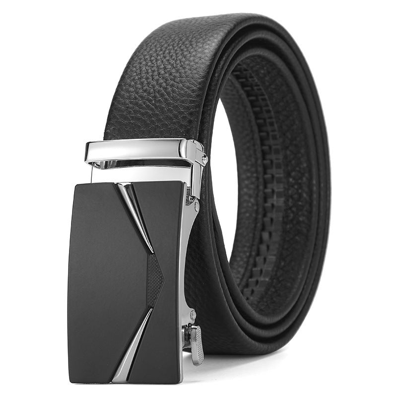 Men's Genuine Leather Automatic Pure Leather Belt - Authentic Confidence
