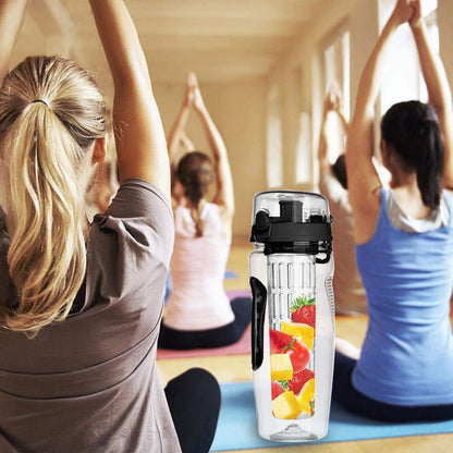 1000 ml vattenfruktflaska BPA-fri plastsportfruktinfusionsanordning Vattenflaskor med infusionsanordning Juice Shaker Drinkflaska vatten