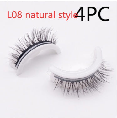 Återanvändbara 3D Mink Lashes naturliga falska ögonfransar Självhäftande falska limmar fria lass Makeup ögonfrans Extens Silk ögonfransar