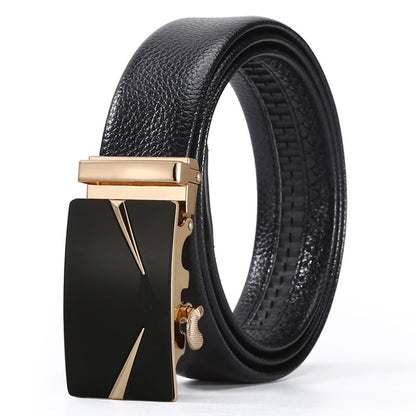 Men's Automatic Leather Buckle Business Belt - Professional Efficiency