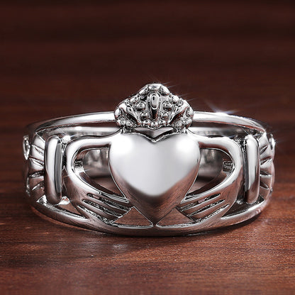 Silver Color Rings For Women Men Handmade Engraved