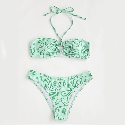 Bandeau-bikini med sexig split
