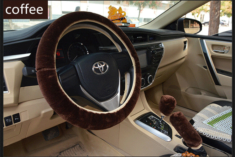 Winter Wool Car Cover Plush Steering Wheel Cover