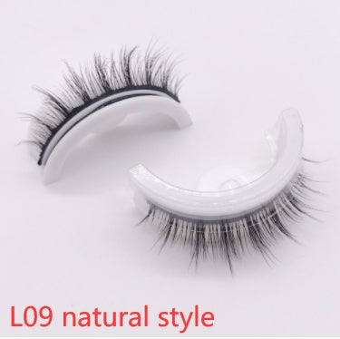 Återanvändbara 3D Mink Lashes naturliga falska ögonfransar Självhäftande falska limmar fria lass Makeup ögonfrans Extens Silk ögonfransar