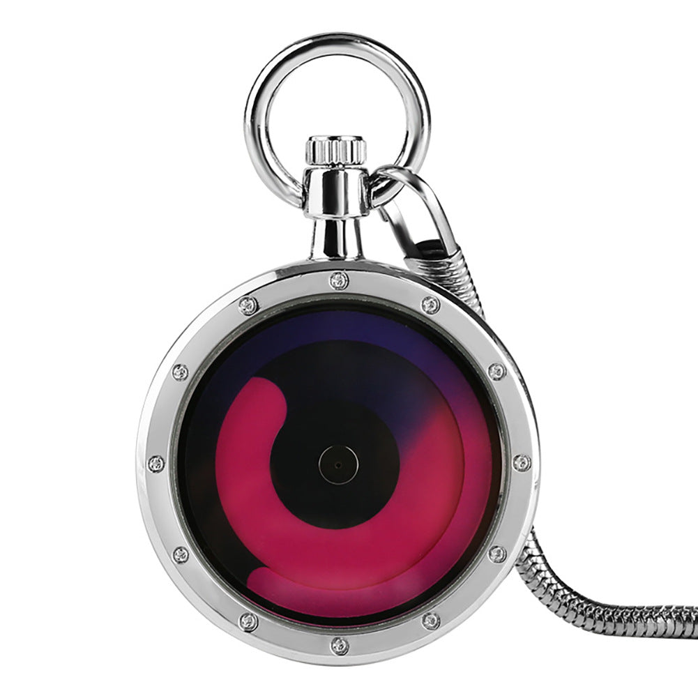 Montre de poche à Quartz avec chaîne de taille en forme de serpent, deuxième plaque créative personnalisée multicolore