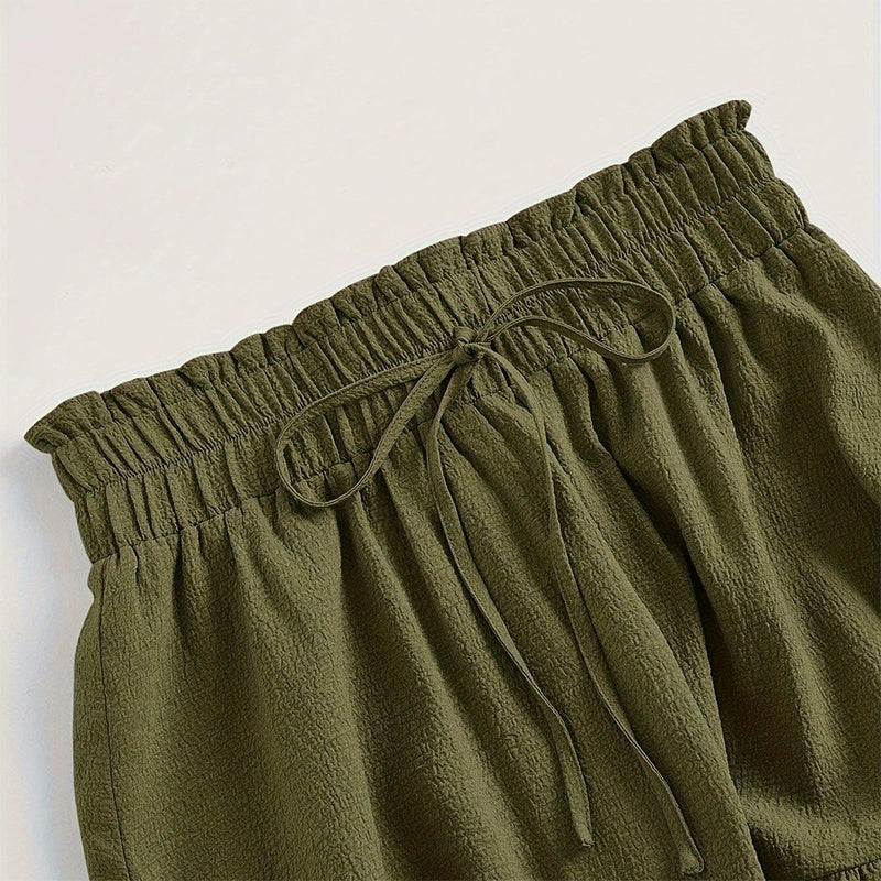 Women's Solid Color High-Waist Knot Detail Flowy Pleated Midi Skirt - Elegant A-Line Skirt For Spring Summer
