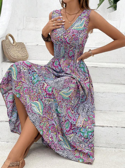 Women's Clothing Cross-border AliExpress New Fashion Temperament High Waist Sleeveless Bohemian Dress